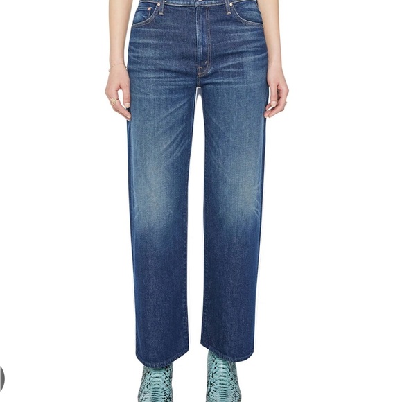 Mother Superior The Dodger Flood Wide Leg Denim Jeans in Digital Underground 33 - Picture 7 of 8